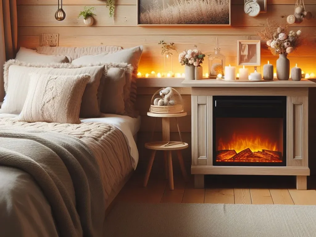 Cozy Bedroom Decor Ideas Electric Fireplace