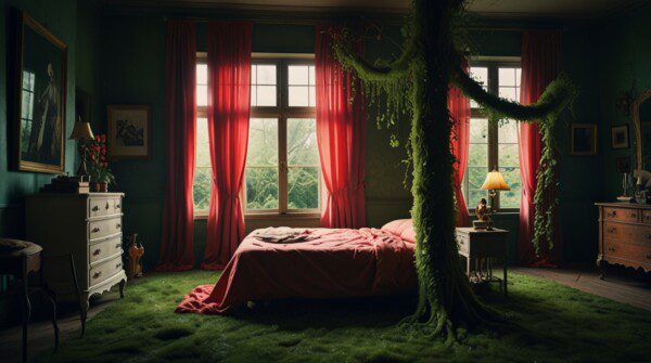 Whimsical Bedroom Moss and Vine Decor