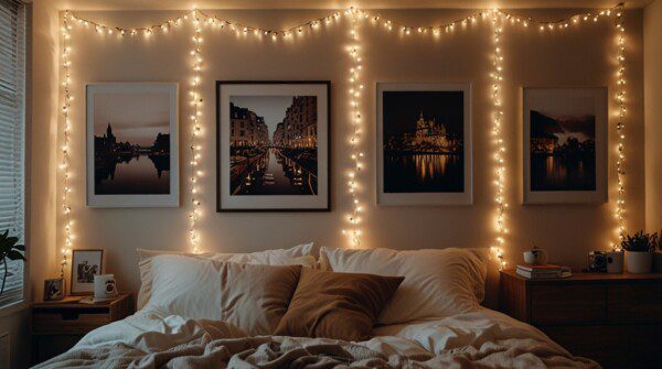 Cozy Bedroom Decor Ideas Illuminated Photo Garland