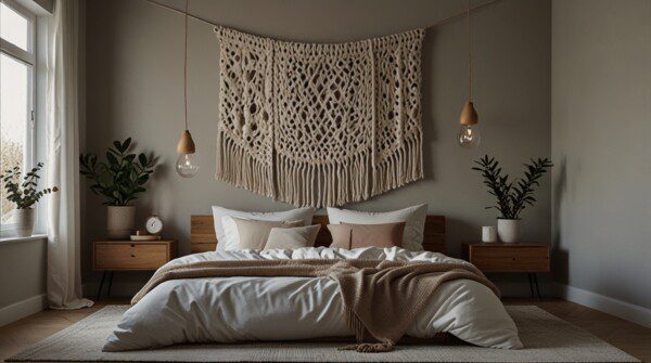 Cozy Bedroom Decor Ideas Knit Wall Art