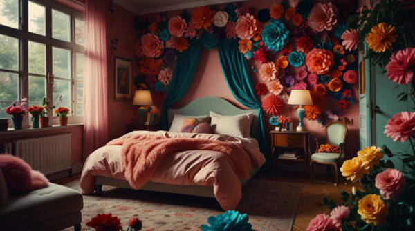Whimsical Bedroom Decor   Oversized Paper Flowers