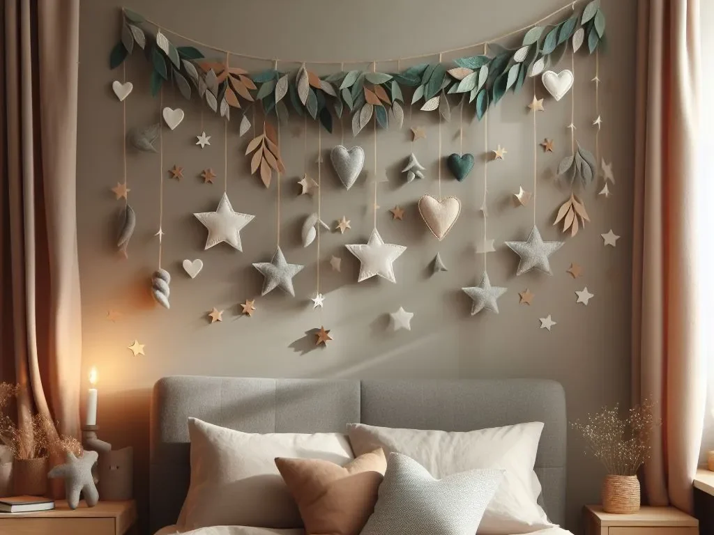 Cozy Bedroom Decor Ideas Handmade Felt Garland