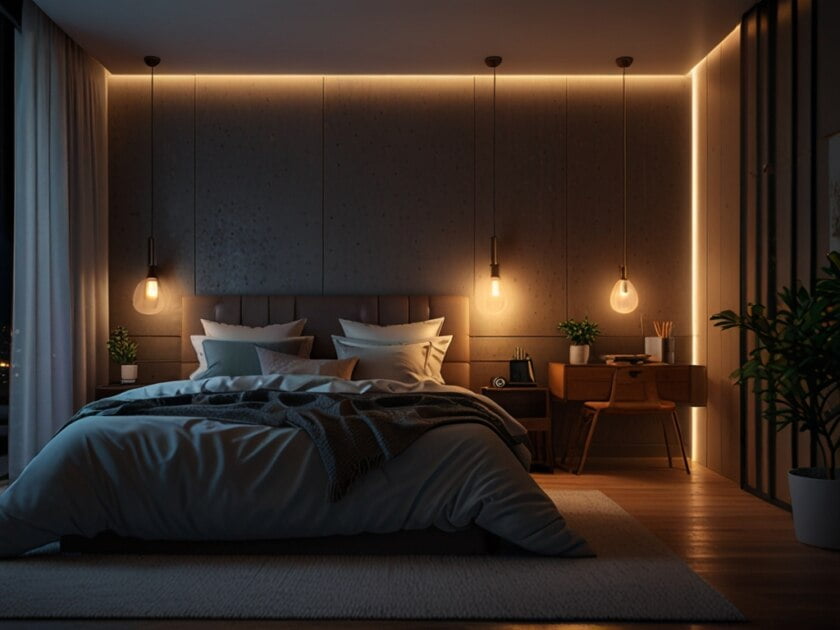 how lights help in improving bedroom decor fresh up